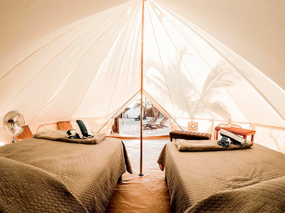 Private glamping with two queen beds